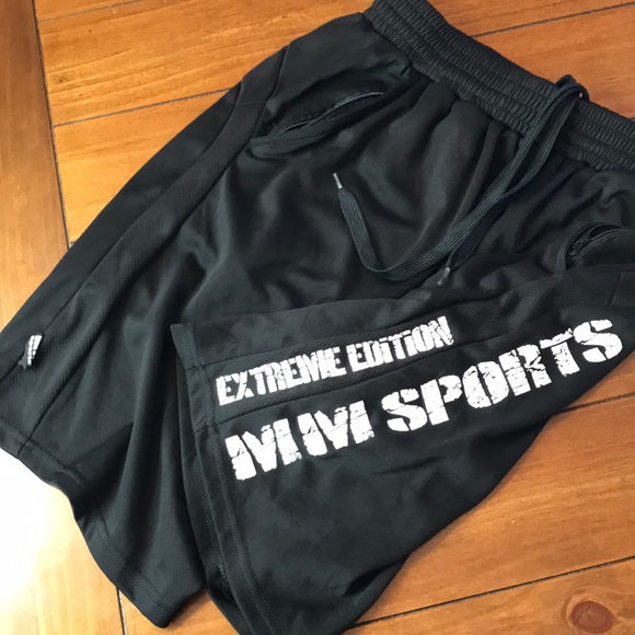 MM SPORT Swedish Black Athletic Shorts w Pockets M - Picture 1 of 6